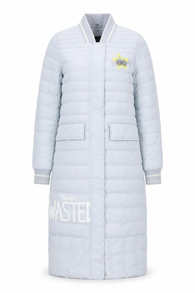 Semir Women Blue XS Long Puffer Coat Youth Street Style