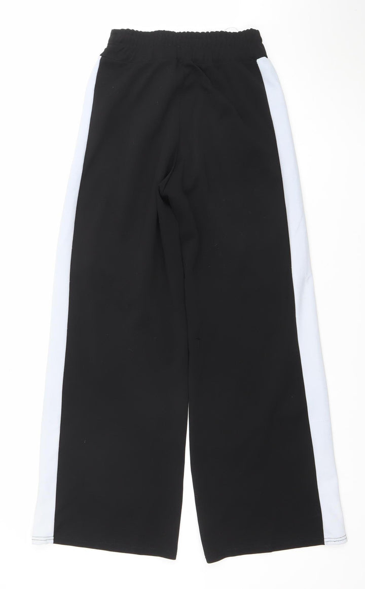 Misspap Women's Black Jogger Trousers Size 8 Elastic Waist Polyester Blend