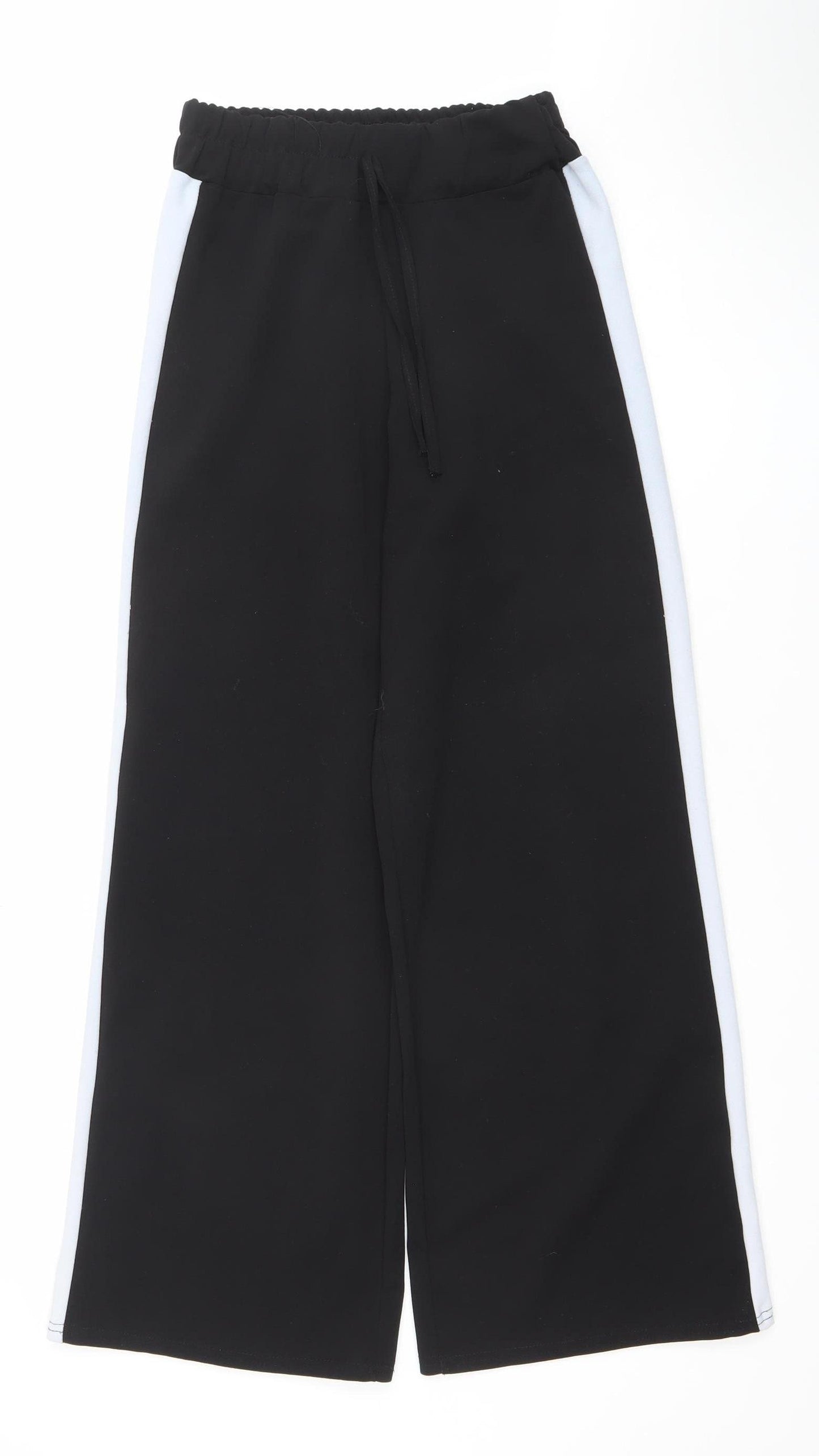 Misspap Women's Black Jogger Trousers Size 8 Elastic Waist Polyester Blend