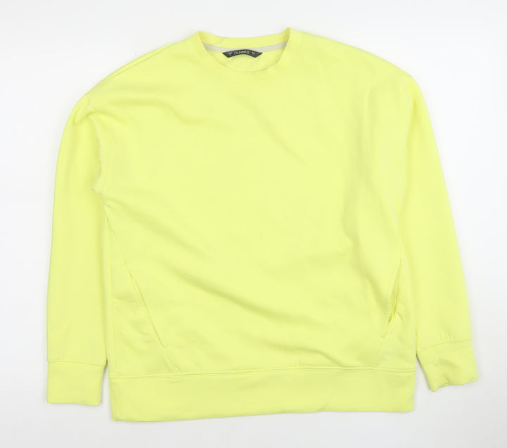 Dunnes Women Yellow Crew Neck Pullover Sweatshirt Size S