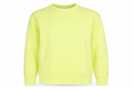 Front view of Dunnes Women Yellow Crew Neck Pullover Sweatshirt, size S