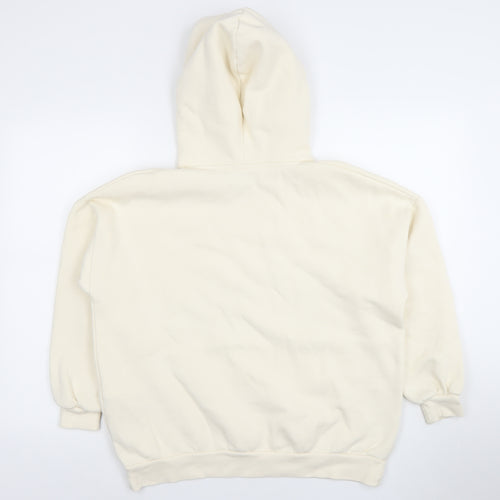 Pull & Bear Women Ivory Hoodie The Met Wave Print Size S