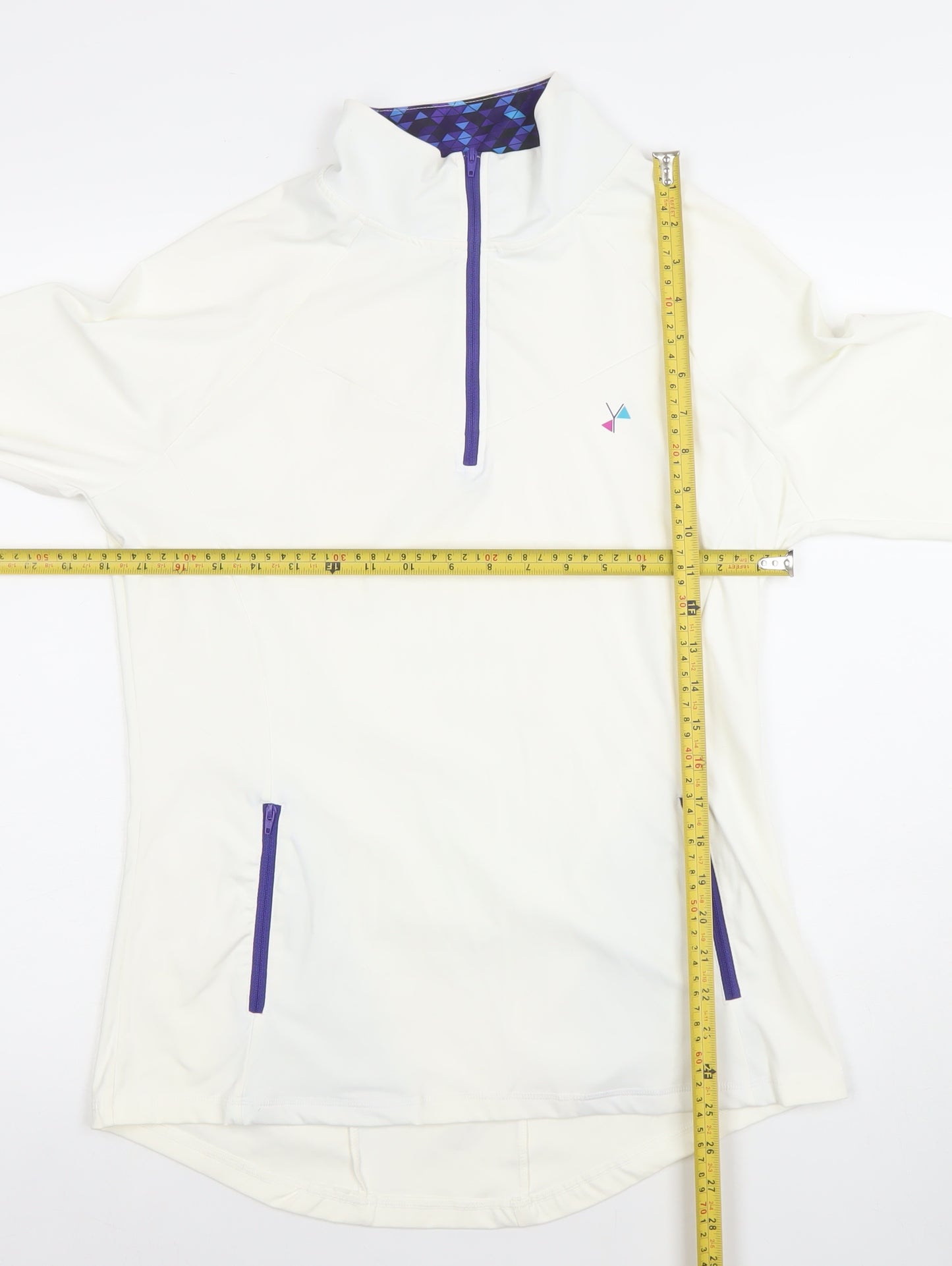 I-SPY Womens Ivory 1/4 Zip Long Sleeve Pullover Sweatshirt Size 10