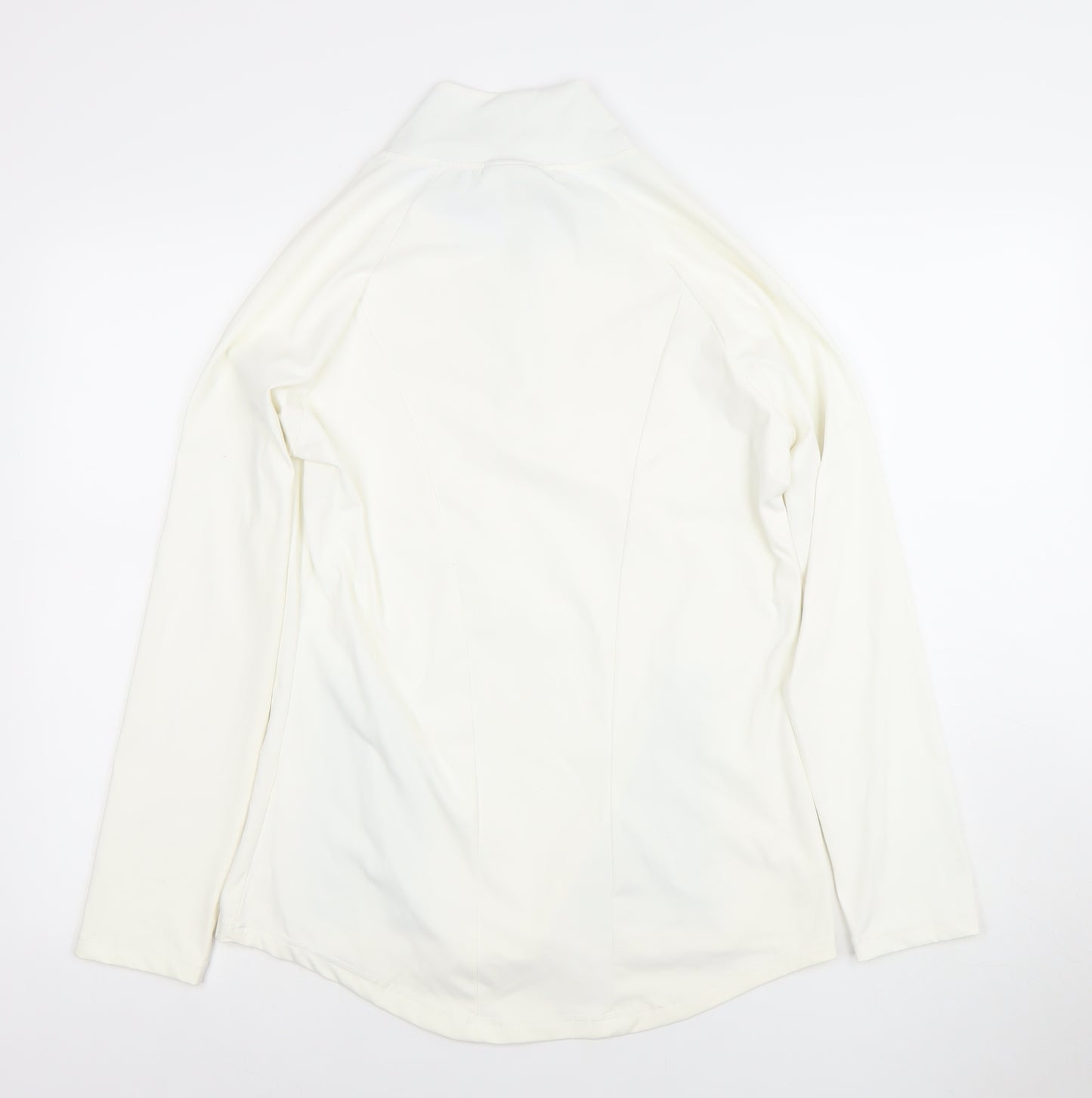 I-SPY Womens Ivory 1/4 Zip Long Sleeve Pullover Sweatshirt Size 10