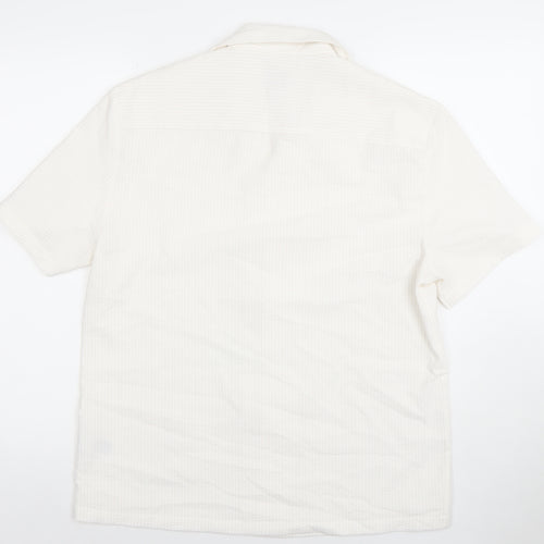 River Island Men's Ivory Short Sleeve Button-Up Shirt Size S