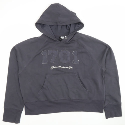 H&M Divided Yale University Navy Hoodie Womens Size 12 Cotton Blend