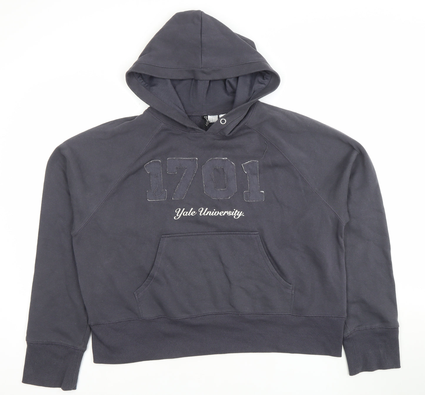 H&M Divided Yale University Navy Hoodie Womens Size 12 Cotton Blend
