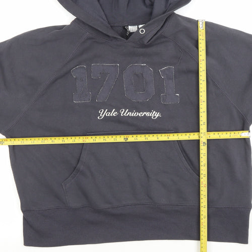 H&M Divided Yale University Navy Hoodie Womens Size 12 Cotton Blend