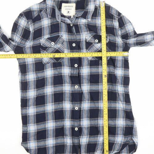 SoulCal & Co Womens Blue Plaid Button-Up Long Sleeve Shirt Size 8
