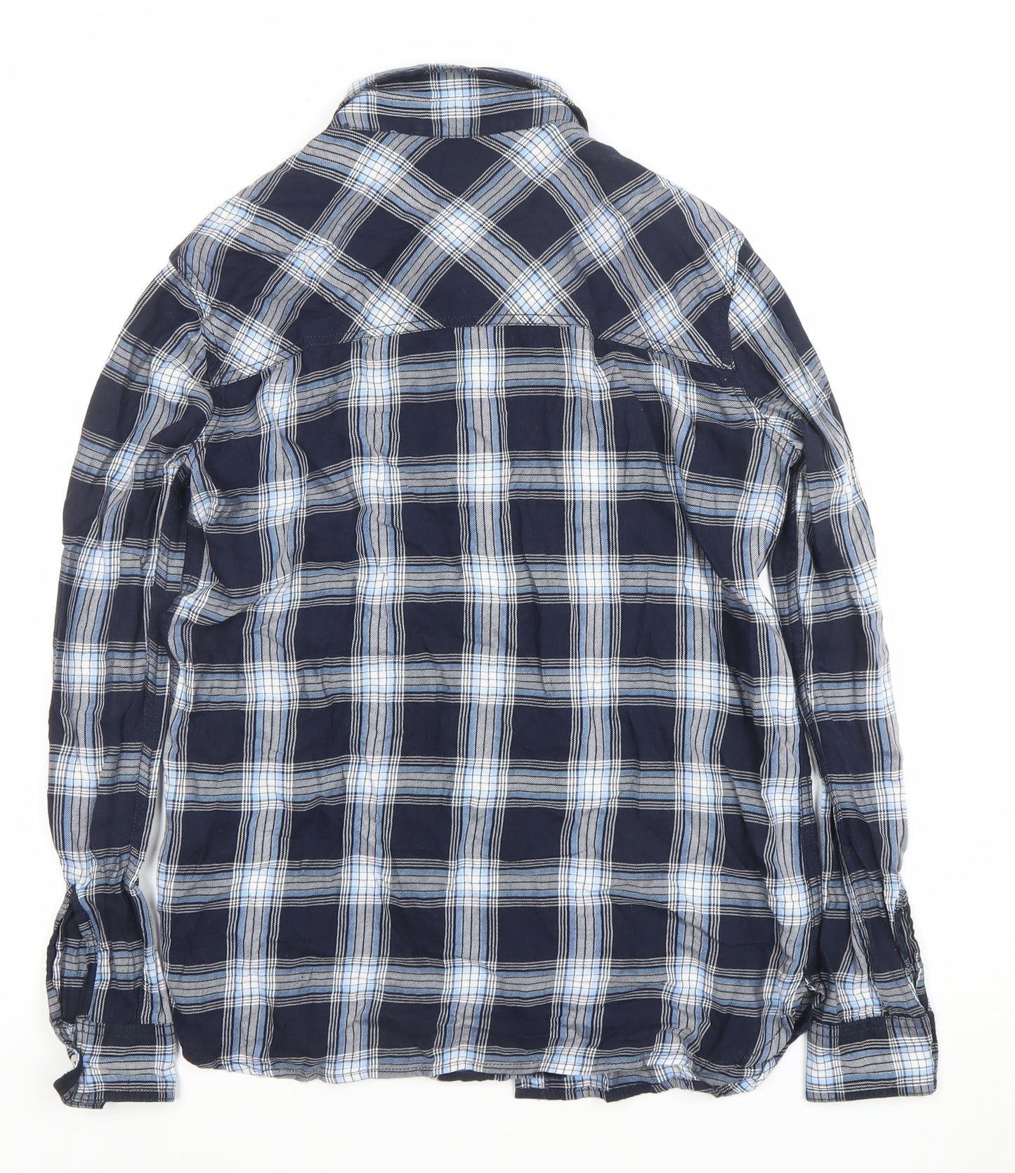 SoulCal & Co Womens Blue Plaid Button-Up Long Sleeve Shirt Size 8