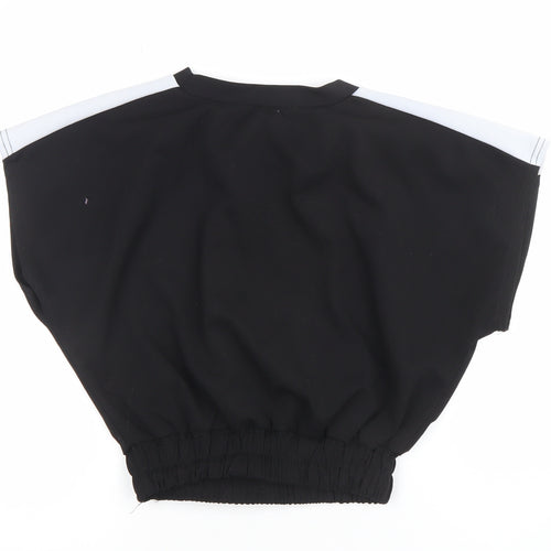 Misspap Women's Black Cropped Relaxed Jersey T-Shirt UK 8