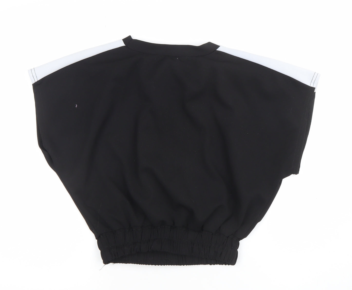 Misspap Women's Black Cropped Relaxed Jersey T-Shirt UK 8