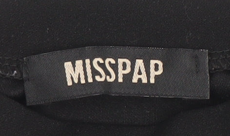 Misspap Women's Black Cropped Relaxed Jersey T-Shirt UK 8
