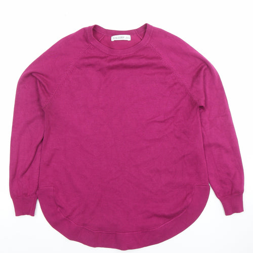 Gallery Women's Pink Crew Neck Long Sleeve Knit Jumper Size S