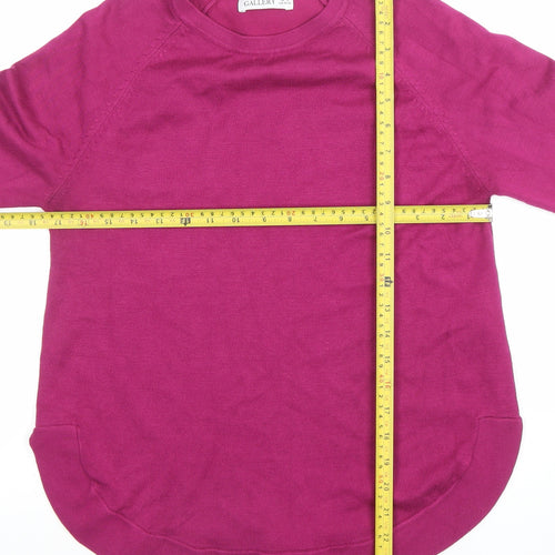 Gallery Women's Pink Crew Neck Long Sleeve Knit Jumper Size S