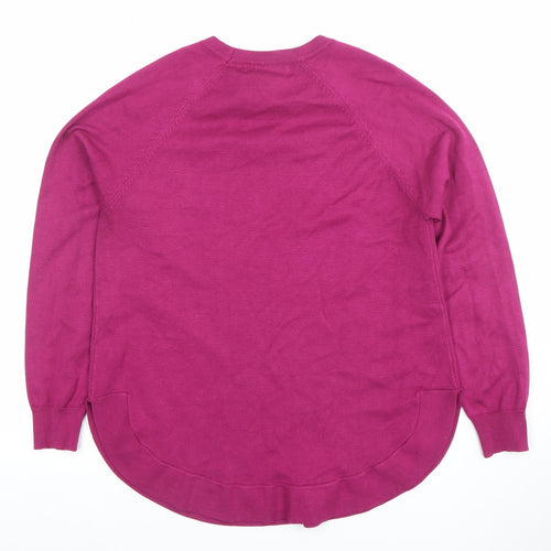 Gallery Women's Pink Crew Neck Long Sleeve Knit Jumper Size S