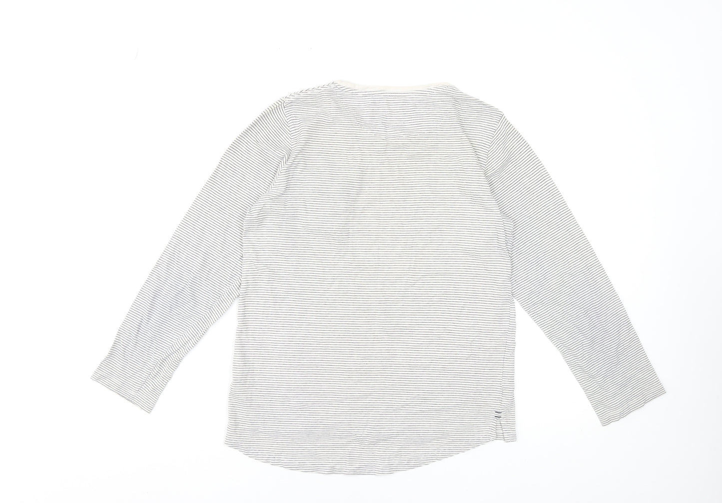 Next Boys White Striped Long Sleeve Cotton T-Shirt 12 Years