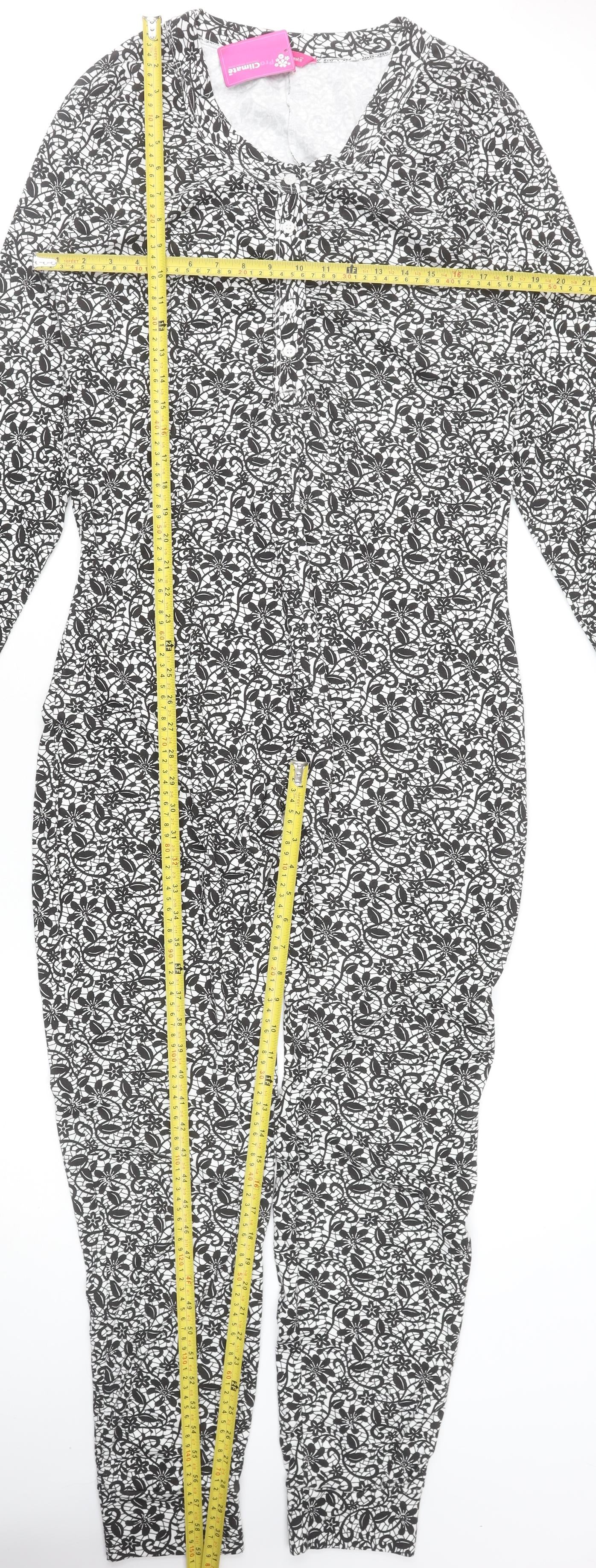 ProClimate Women's Black Floral Jersey One Piece Pyjama 18-20