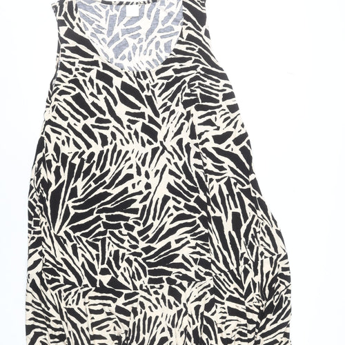 H&M Women’s Black Animal Print Sleeveless Viscose Shift Dress XL