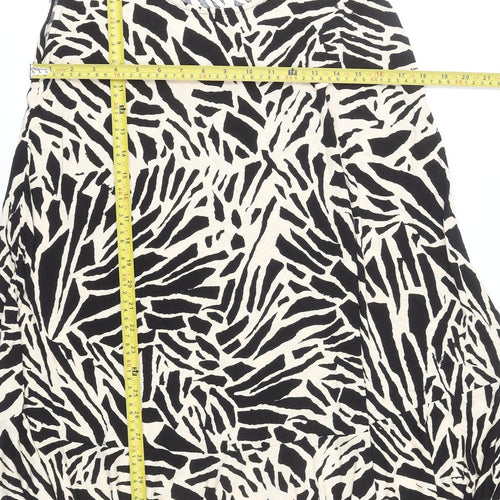H&M Women’s Black Animal Print Sleeveless Viscose Shift Dress XL