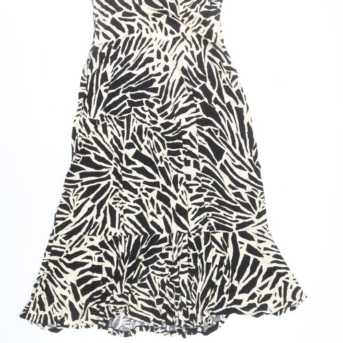 H&M Women’s Black Animal Print Sleeveless Viscose Shift Dress XL