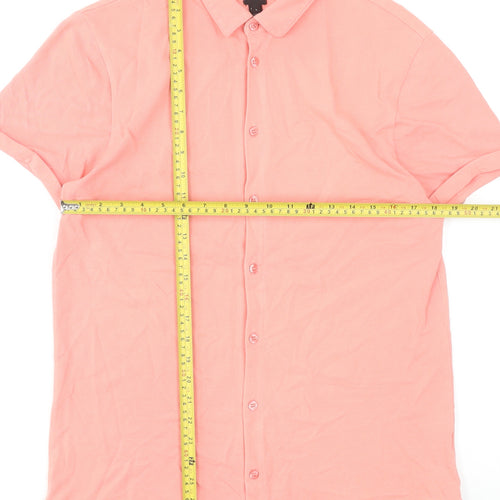 River Island Men’s Pink Cotton Stretch Polo Shirt Size L