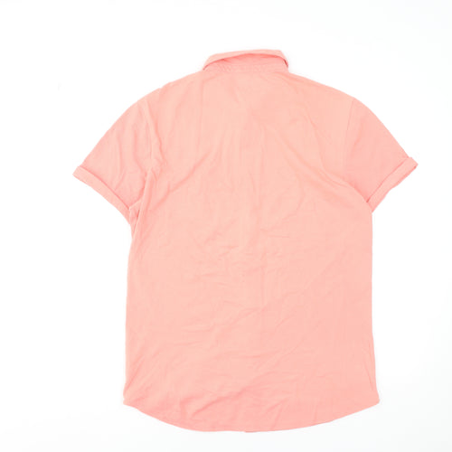 River Island Men’s Pink Cotton Stretch Polo Shirt Size L