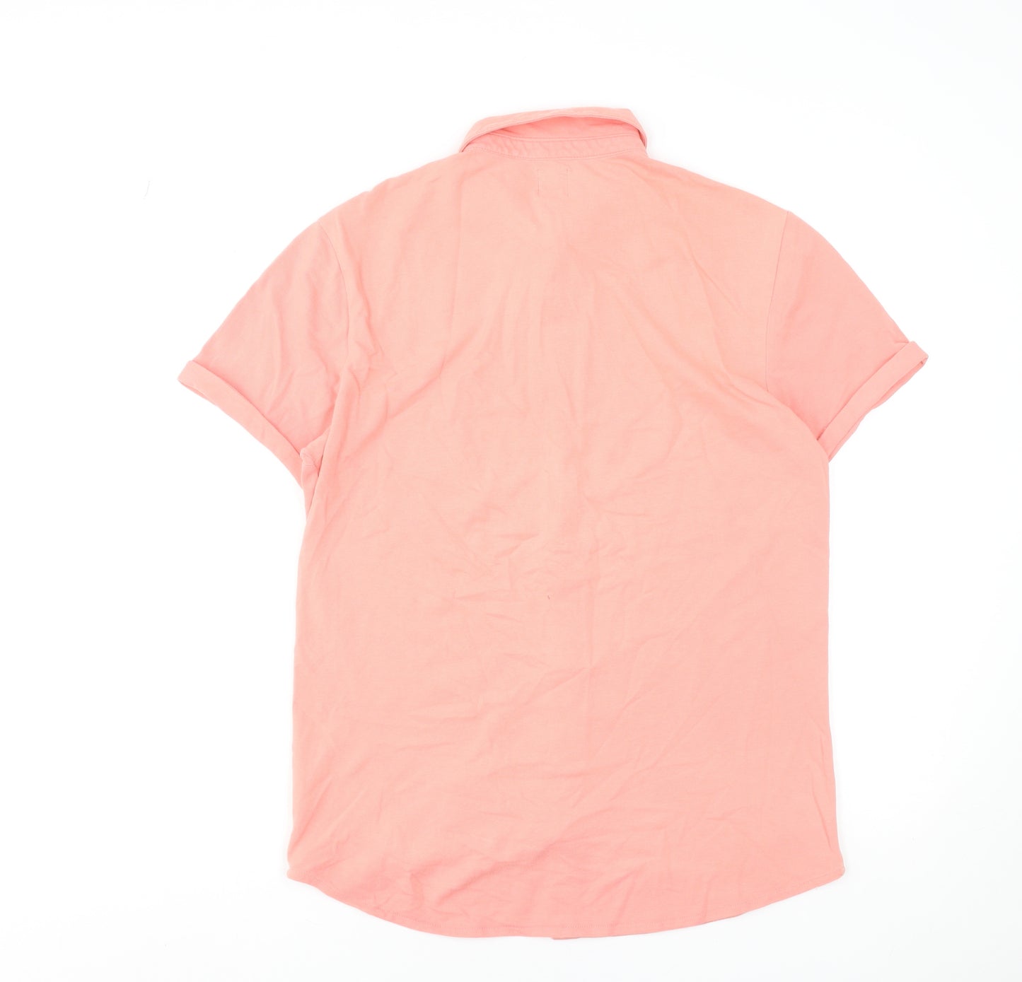 River Island Men’s Pink Cotton Stretch Polo Shirt Size L