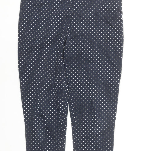 Savida Women's Navy Polka Dot Slim Trousers Size 10