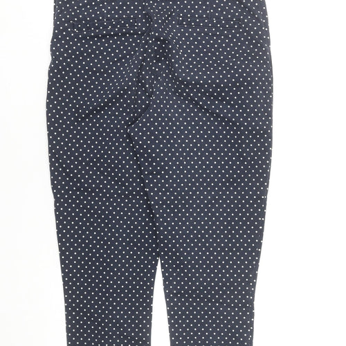 Savida Women's Navy Polka Dot Slim Trousers Size 10