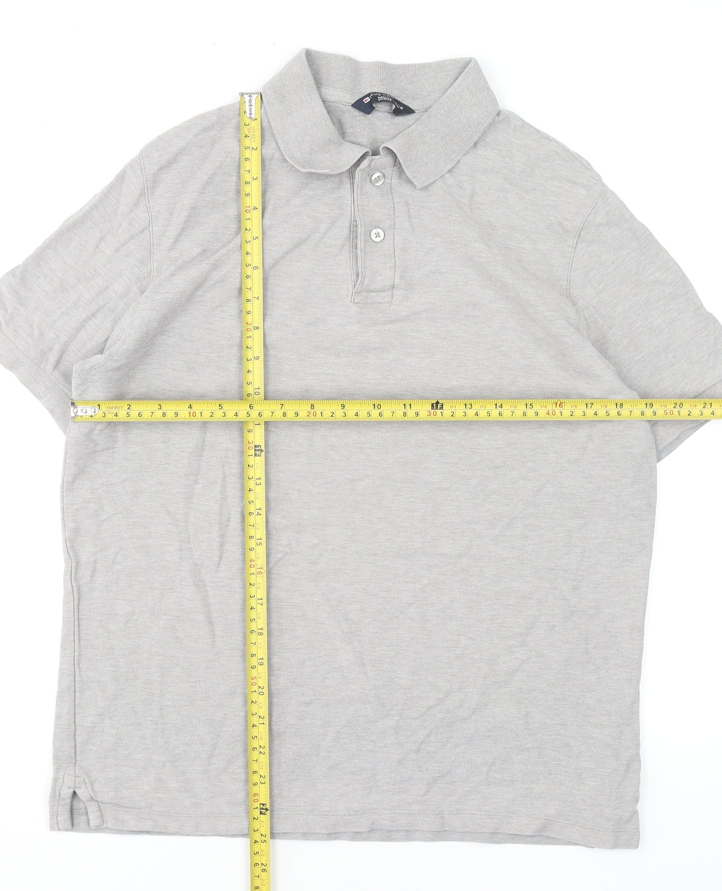 Marks and Spencer Men's Grey Cotton Polo Shirt Size M Regular Fit