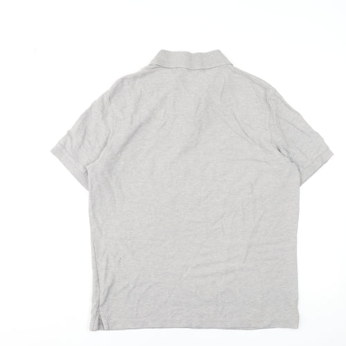 Marks and Spencer Men's Grey Cotton Polo Shirt Size M Regular Fit