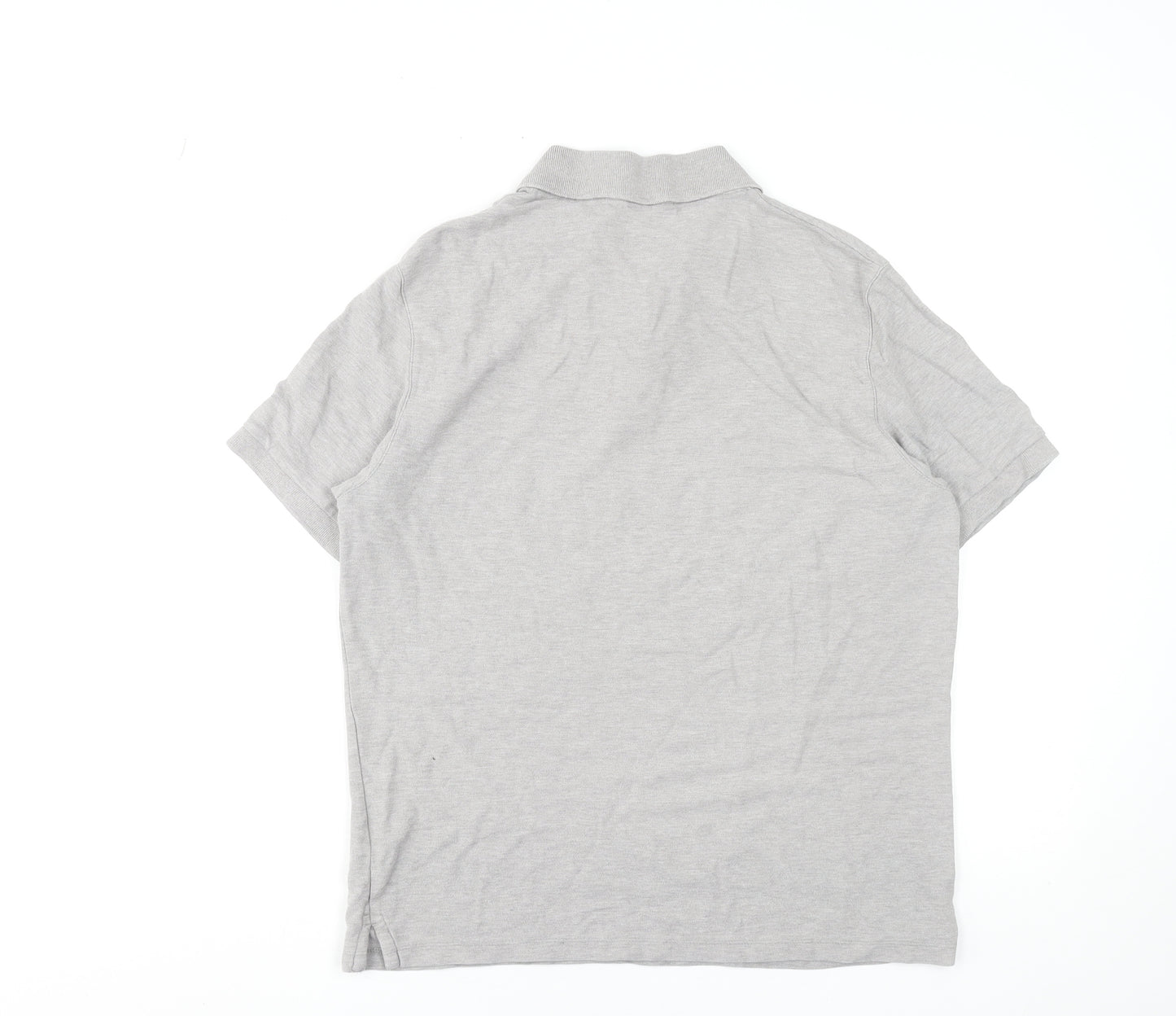 Marks and Spencer Men's Grey Cotton Polo Shirt Size M Regular Fit