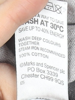 Marks and Spencer Men's Grey Cotton Polo Shirt Size M Regular Fit