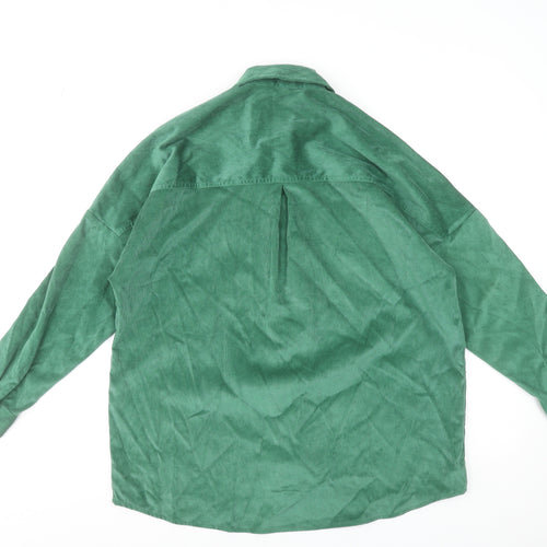 Stradivarius Womens Green Corduroy Button-Up Shirt XS