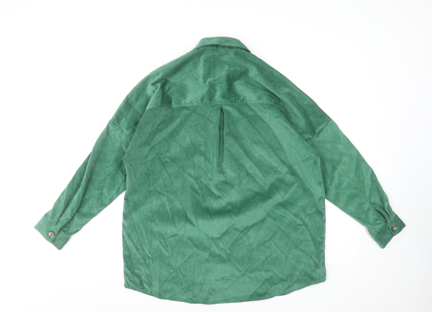Stradivarius Womens Green Corduroy Button-Up Shirt XS