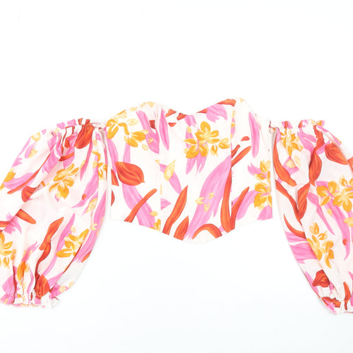 Xx Dee Women's Multicoloured Floral Off Shoulder Cropped Blouse Size 12