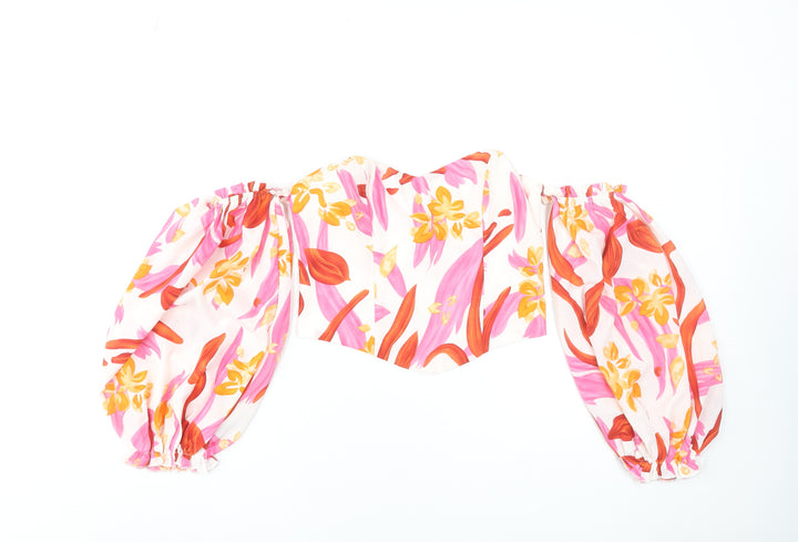 Xx Dee Women's Multicoloured Floral Off Shoulder Cropped Blouse Size 12