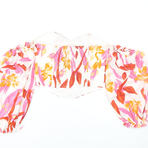 Xx Dee Women's Multicoloured Floral Off Shoulder Cropped Blouse Size 12