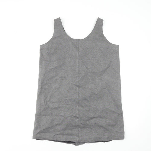 NEXT Women Grey Petite Size 14 Pinafore Button Work Dress
