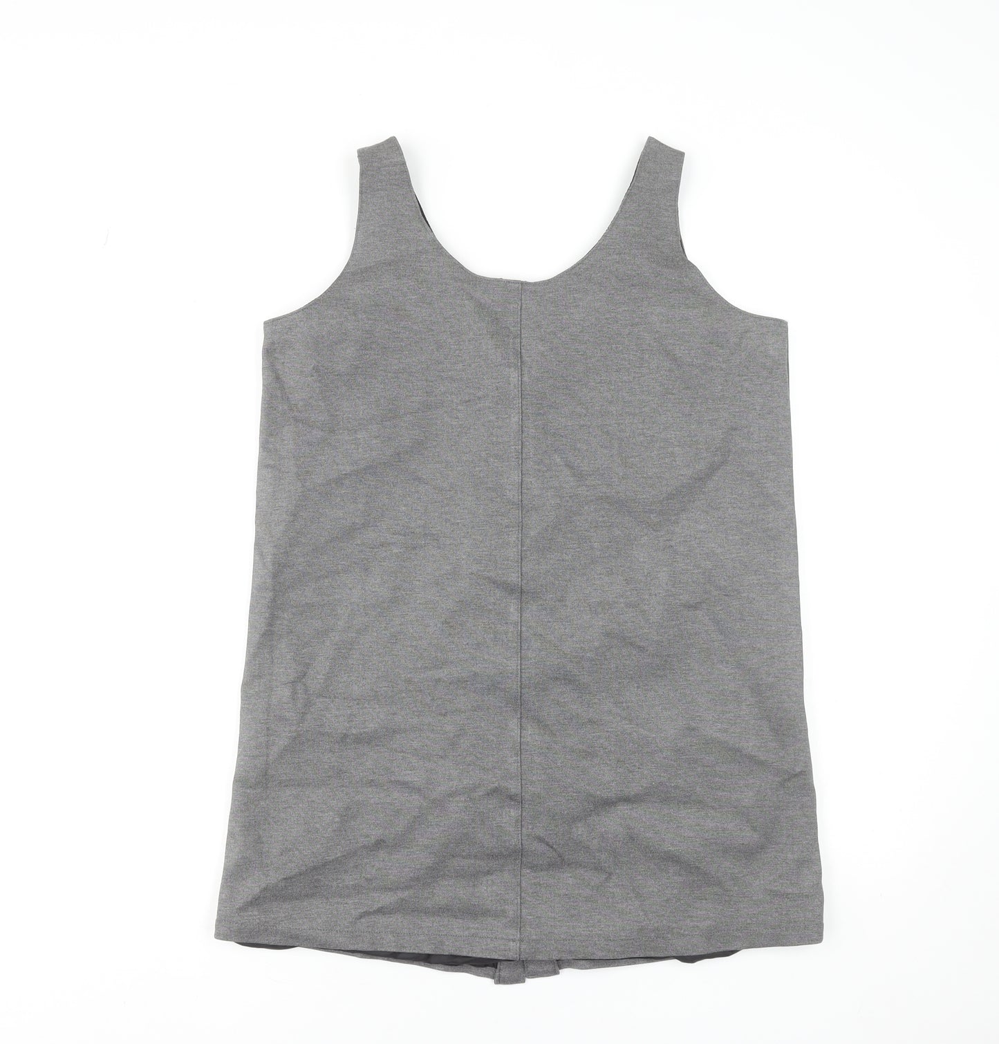 NEXT Women Grey Petite Size 14 Pinafore Button Work Dress