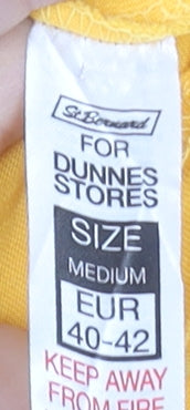 Dunnes Stores Womens Yellow Cotton Embroidered Tunic Blouse Size 12