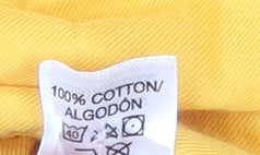 Dunnes Stores Womens Yellow Cotton Embroidered Tunic Blouse Size 12