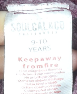 SoulCal & Co Boys Burgundy Pullover Hoodie 9-10 Years Cotton Blend