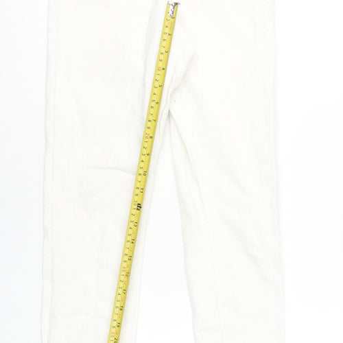 Primark Women White Skinny Jeans Size 10 Cotton Blend Stretch