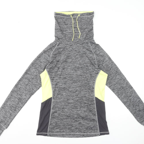 Crane Women’s Grey Long Sleeve High Neck Running Top Size S