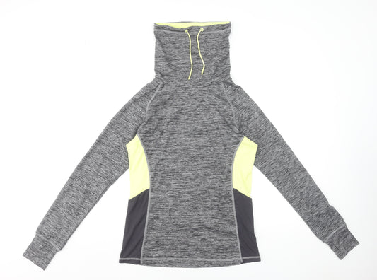 Crane Women’s Grey Long Sleeve High Neck Running Top Size S