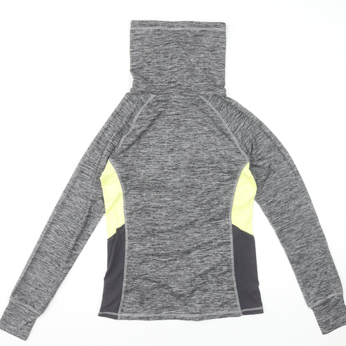Crane Women’s Grey Long Sleeve High Neck Running Top Size S