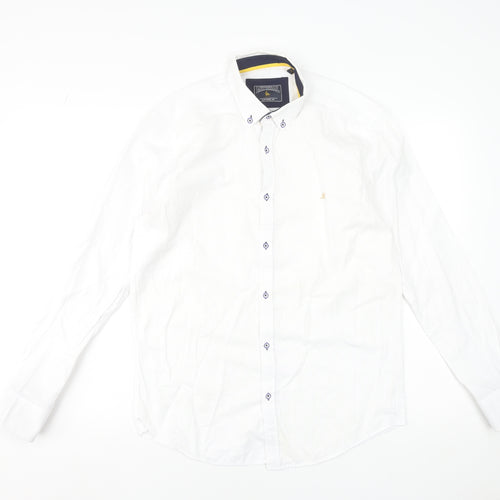 Mineral Men's White Regular Fit Long Sleeve Button-Down Formal Shirt M