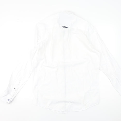 Mineral Men's White Regular Fit Long Sleeve Button-Down Formal Shirt M